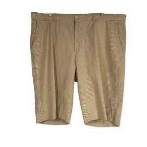 POLO RALPH LAUREN - MEN'S 40 - BEIGE STRIPE 100% COTTON CHINO SHORTS